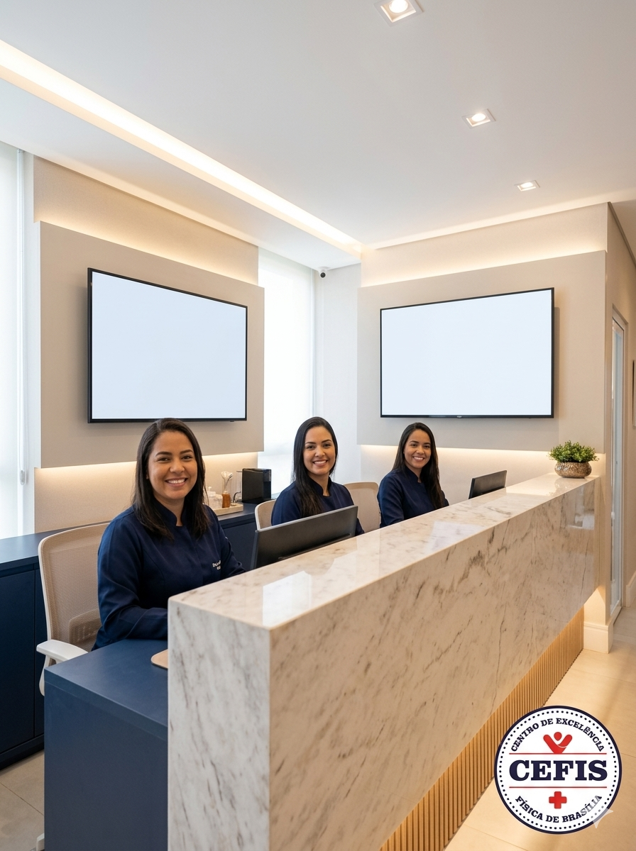 Recepção da Clínica CEFIS na Asa Sul — Brasília