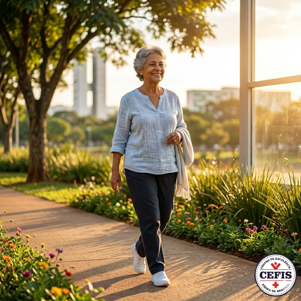 Idosa em tratamento geriátrico CEFIS Brasília