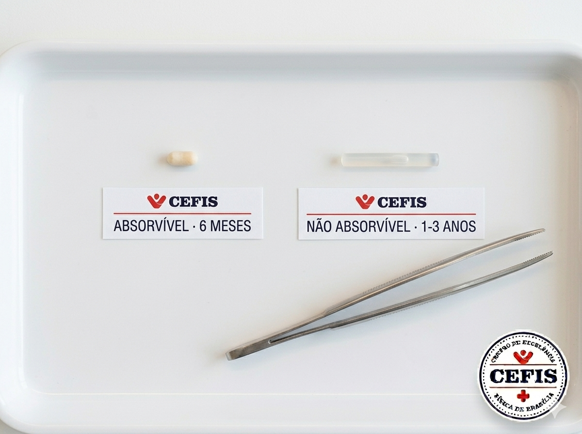 Comparativo implante absorvível vs não absorvível CEFIS Brasília
