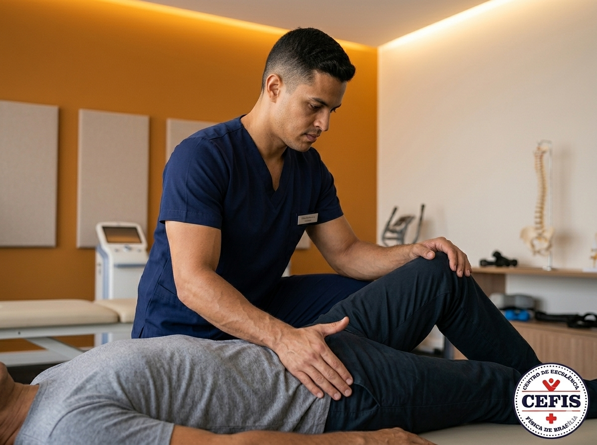 Sessão de osteopatia na CEFIS Brasília